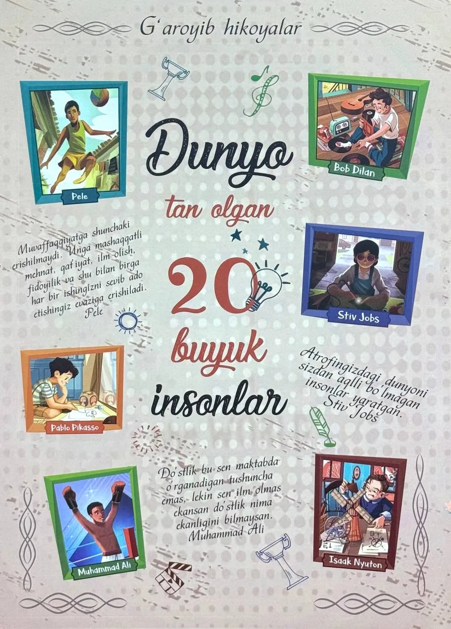 Dunyo tan olgan 20 buyuk insonlar